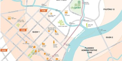 Карта Тхань Бинь район